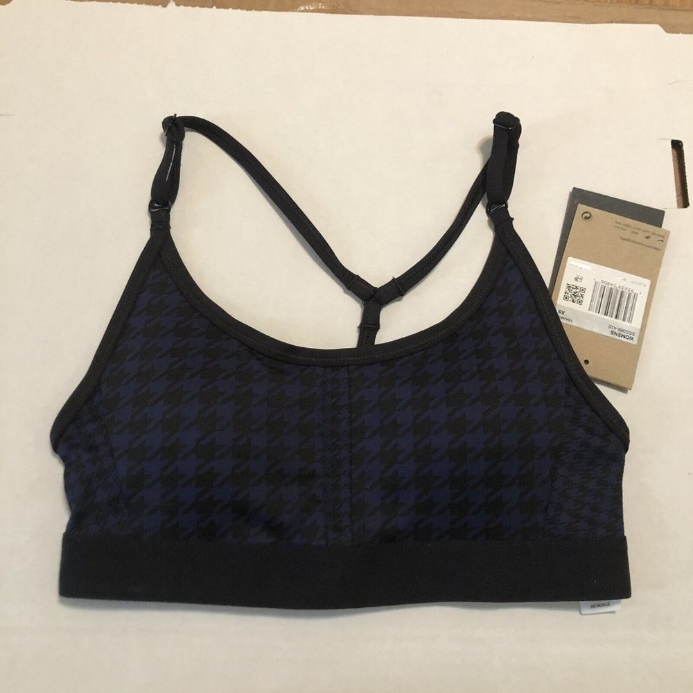 nike indy sports bra size xs dd1086-410 Y Back Adjustable Strap Blue/black NWT